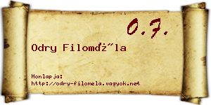 Odry Filoméla névjegykártya